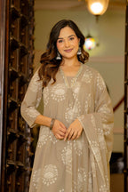 Pearl Dusty Beige Anarkali Suit Set
