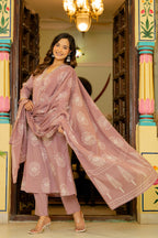 Pearl Lilac Pink Anarkali Suit Set