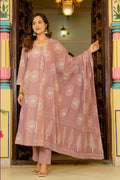 Pearl Lilac Pink Anarkali Suit Set