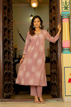 Pearl Lilac Pink Anarkali Suit Set