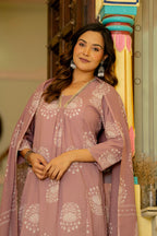 Pearl Lilac Pink Anarkali Suit Set