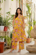 Sunehri Handblock Sleeveless Kurta Palazzo Set