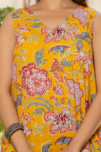 Sunehri Handblock Sleeveless Kurta Palazzo Set