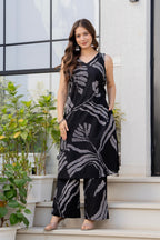 Heer Sleeveless Kurta Palazzo Set Black