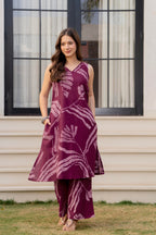 Heer Sleeveless Kurta Palazzo Set Maroon