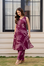 Heer Sleeveless Kurta Palazzo Set Maroon