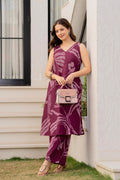 Heer Sleeveless Kurta Palazzo Set Maroon