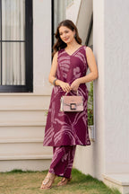Heer Sleeveless Kurta Palazzo Set Maroon