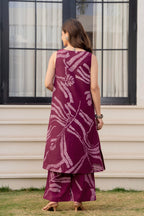 Heer Sleeveless Kurta Palazzo Set Maroon