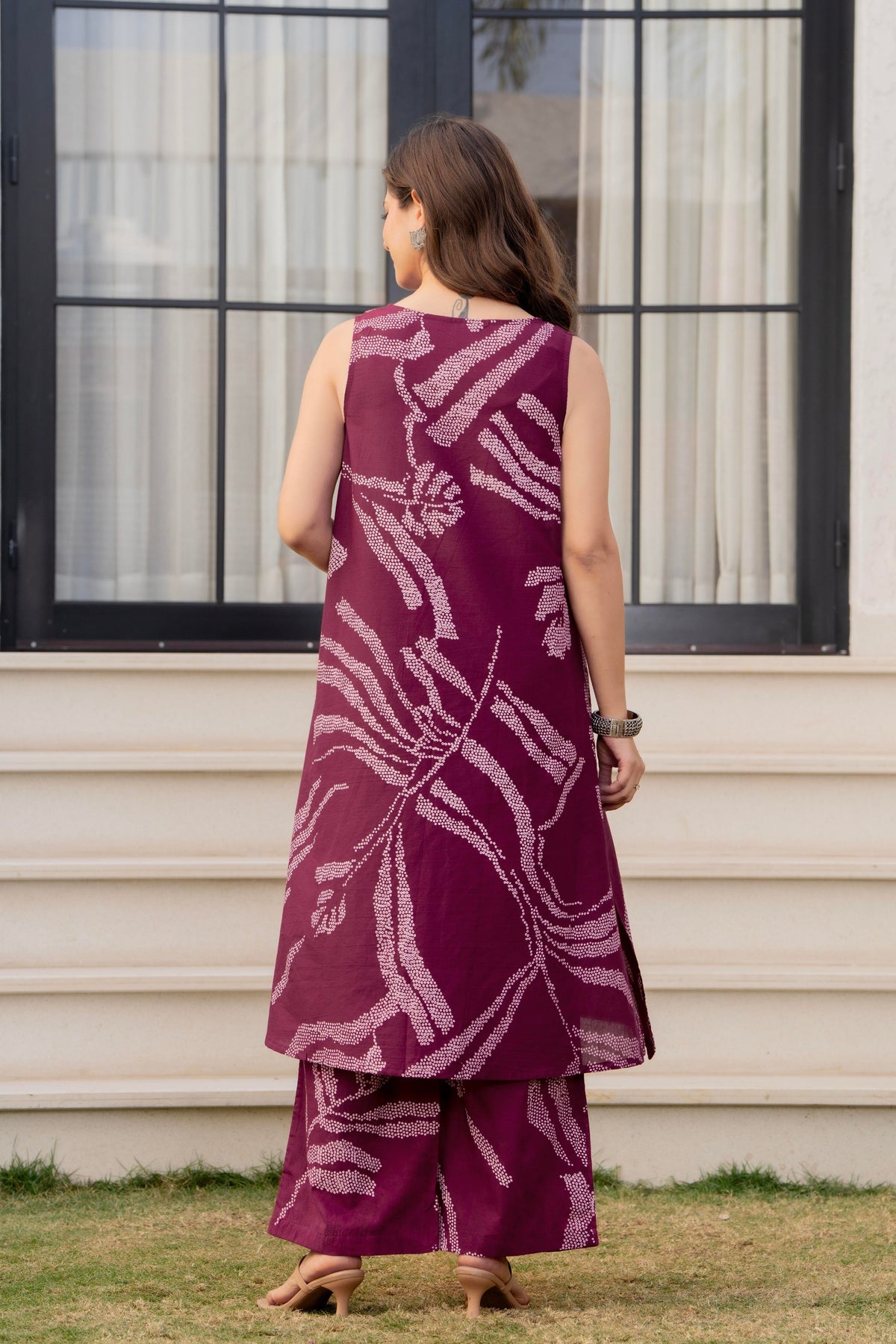 Heer Sleeveless Kurta Palazzo Set Maroon