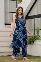 Heer Sleeveless Kurta Palazzo Set Navy Blue