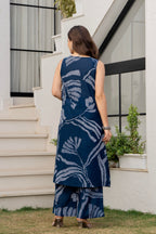 Heer Sleeveless Kurta Palazzo Set Navy Blue