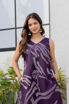 Heer Sleeveless Kurta Palazzo Set Purple