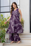 Heer Sleeveless Kurta Palazzo Set Purple
