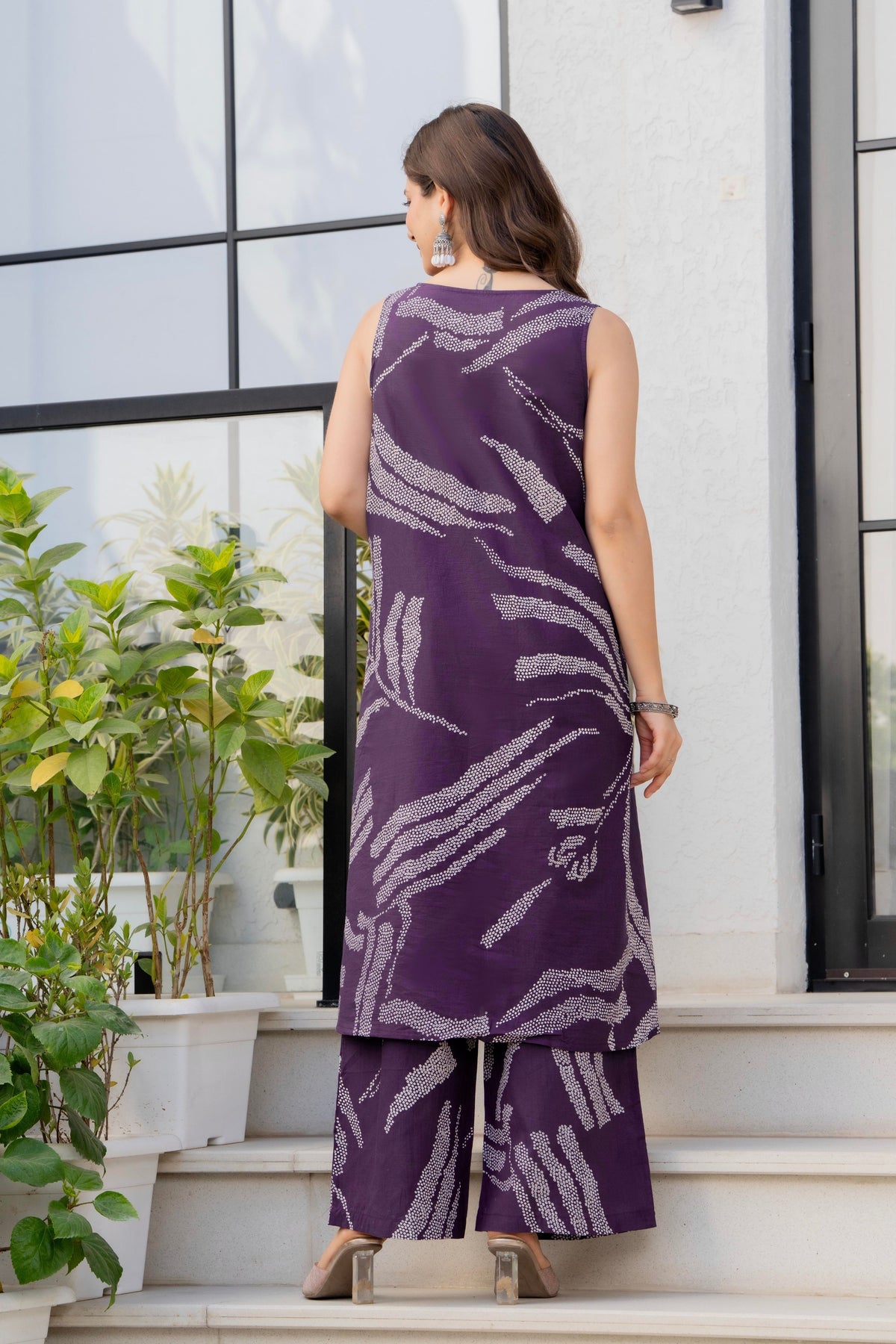 Heer Sleeveless Kurta Palazzo Set Purple