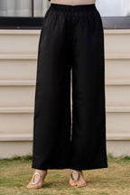 Heer Sleeveless Kurta With Plain Palazzo Set Black