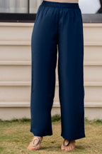 Heer Sleeveless Kurta With Plain Palazzo Set Navy Blue