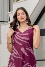 Heer Sleeveless Kurta With Plain Palazzo Set Maroon