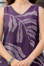 Heer Sleeveless Kurta With Plain Palazzo Set Purple