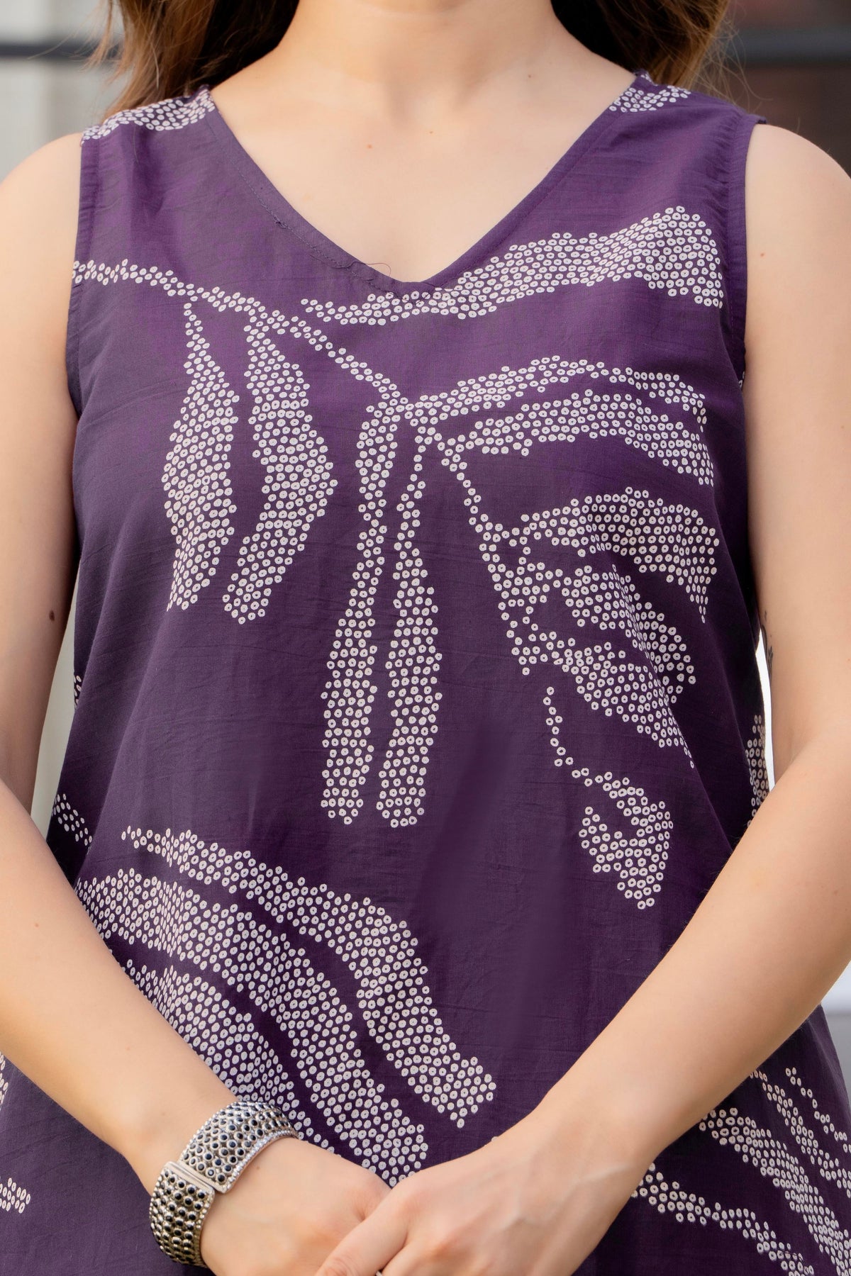 Heer Sleeveless Kurta With Plain Palazzo Set Purple