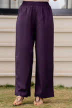 Heer Sleeveless Kurta With Plain Palazzo Set Purple