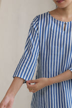 Classic Stripe Kurta Pant Set - Blue