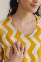 Chevron Grace Zigzag Dresses - Golden