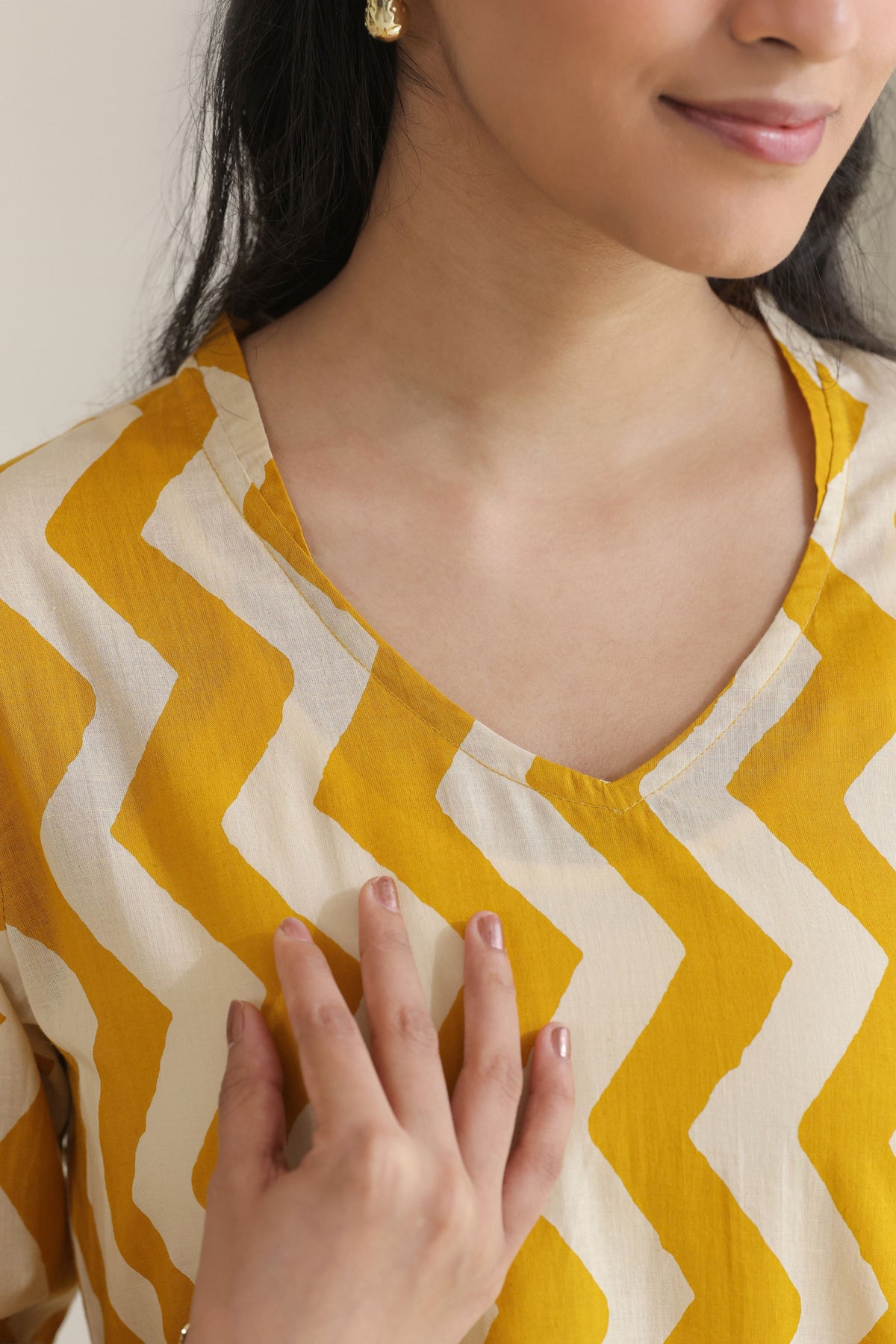 Chevron Grace Zigzag Dresses - Golden