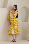 Chevron Grace Zigzag Dresses - Golden