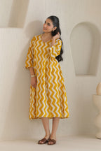 Chevron Grace Zigzag Dresses - Golden