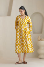 Chevron Grace Zigzag Dresses - Golden