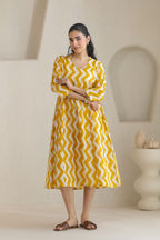 Chevron Grace Zigzag Dresses - Golden