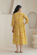 Chevron Grace Zigzag Dresses - Golden