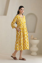Chevron Grace Zigzag Dresses - Golden