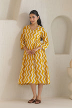 Chevron Grace Zigzag Dresses - Golden