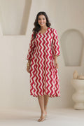 Chevron Grace Zigzag Dresses - Rani Pink