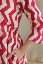 Chevron Grace Zigzag Dresses - Rani Pink