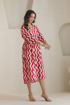 Chevron Grace Zigzag Dresses - Rani Pink