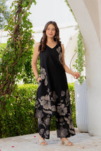 Gul-Bano Sleeveless Kurta Palazzo Set Black