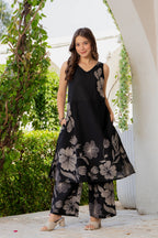 Gul-Bano Sleeveless Kurta Palazzo Set Black