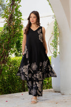 Gul-Bano Sleeveless Kurta Palazzo Set Black