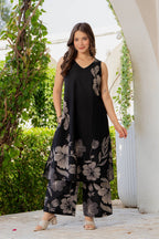 Gul-Bano Sleeveless Kurta Palazzo Set Black