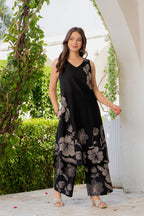 Gul-Bano Sleeveless Kurta Palazzo Set Black