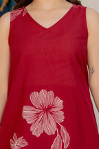 Gul-Bano Sleeveless Kurta Palazzo Set Maroon