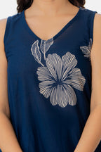 Gul-Bano Sleeveless Kurta Palazzo Set Navy Blue