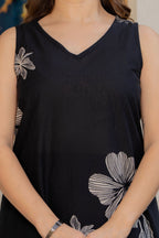 Gul-Bano Sleeveless Kurta With Plain Palazzo Set Black