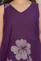 Gul-Bano Sleeveless Kurta With Plain Palazzo Set Purple