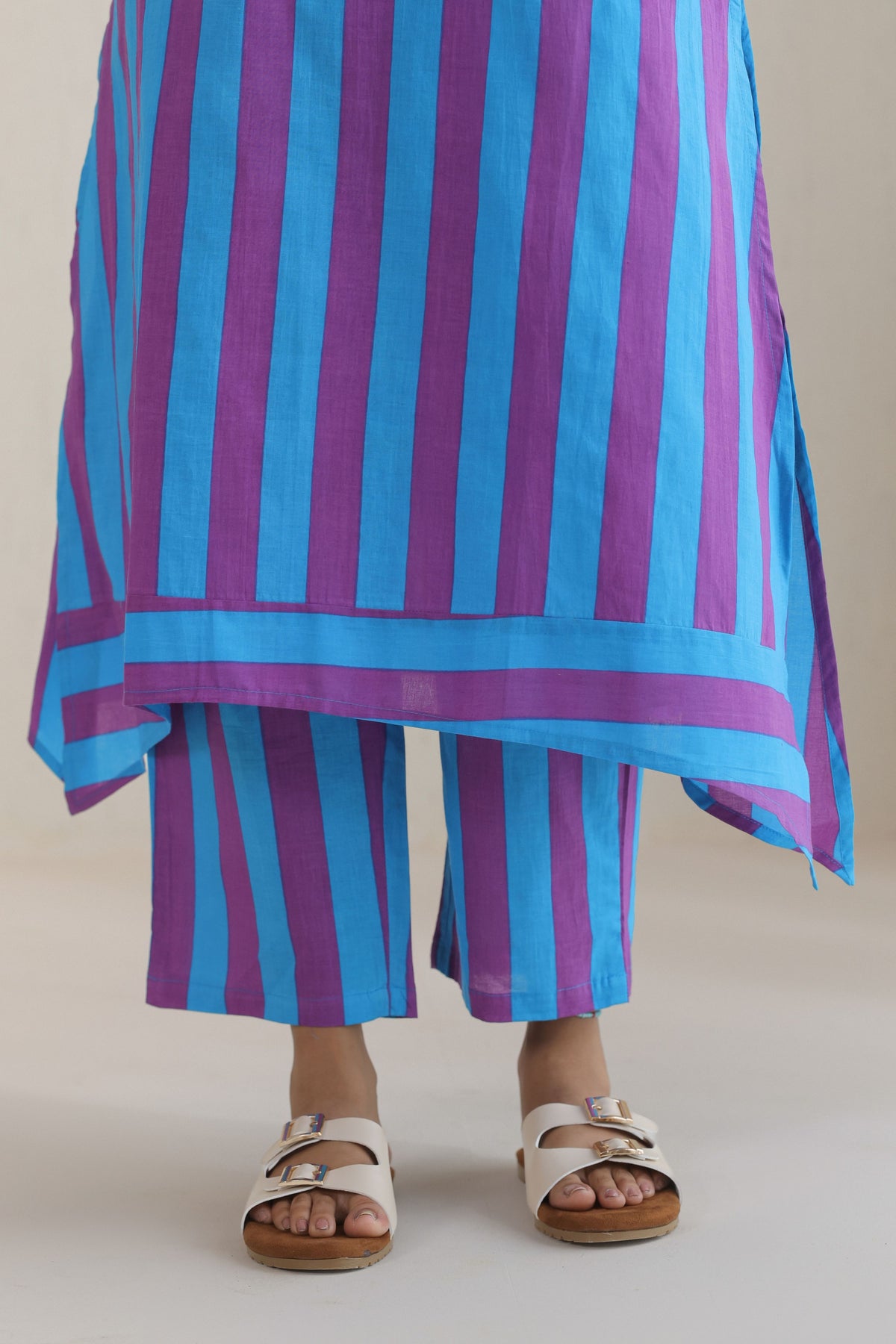 Rhythm Multistripe Kurta Pant Set - Blue