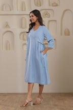 Denim Grace Dresses - Sky Blue