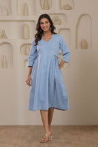 Denim Grace Dresses - Sky Blue
